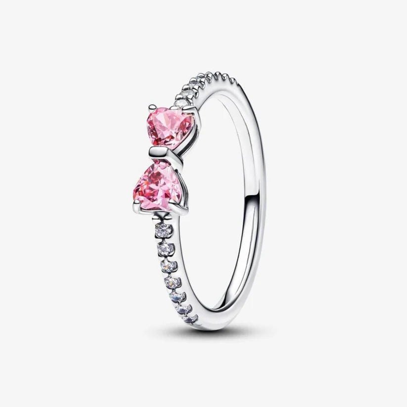 Sparkling Pink Bow Ring